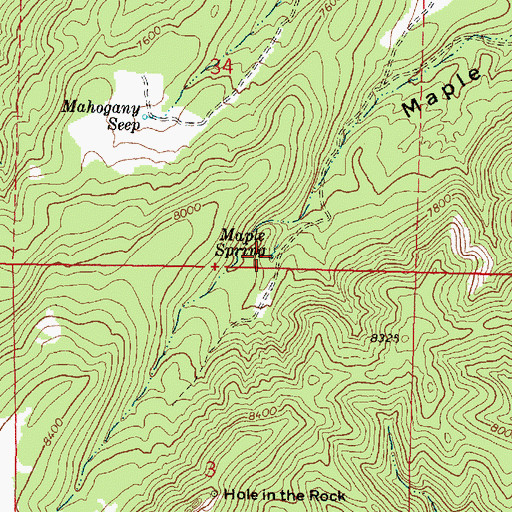 Topographic Map of Maple Spring, UT