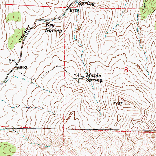 Topographic Map of Maple Spring, UT