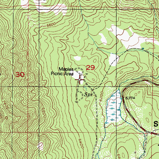 Topographic Map of Maples Picnic Area, UT