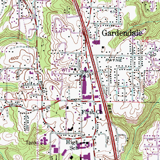 Topographic Map of Jugtown (historical), AL