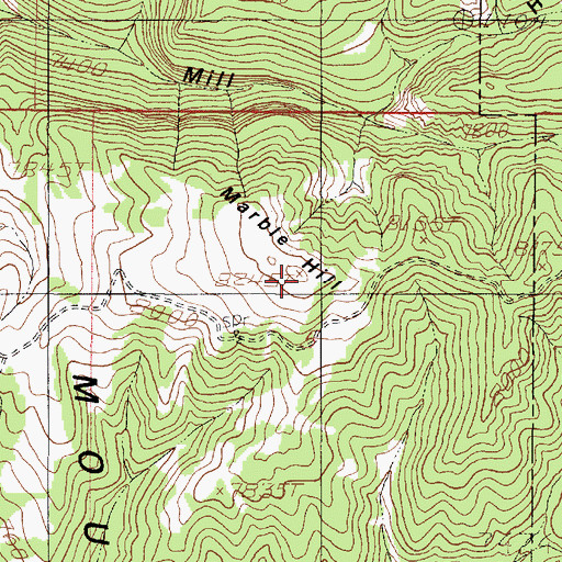 Topographic Map of Marble Hill, UT
