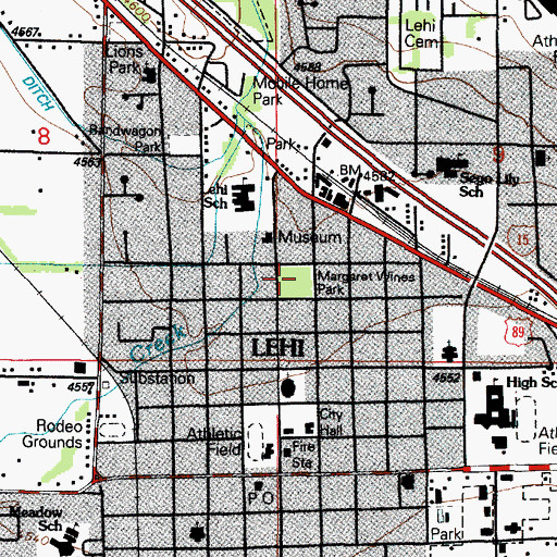 Topographic Map of Margaret Wines Park, UT