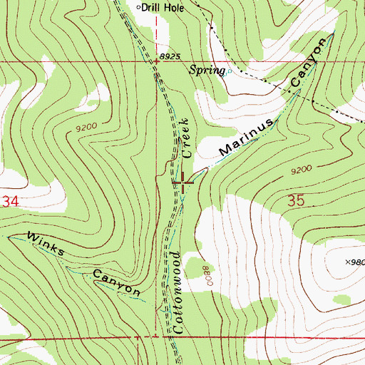 Topographic Map of Marinus Canyon, UT