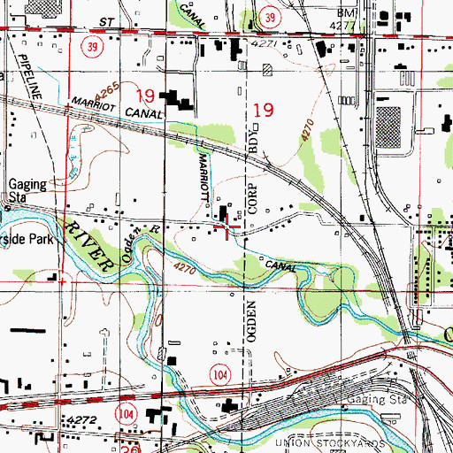 Topographic Map of Marriott Canal, UT