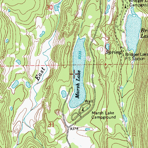 Topographic Map of Marsh Lake, UT