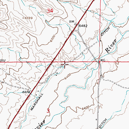 Topographic Map of Marshall Ditch, UT