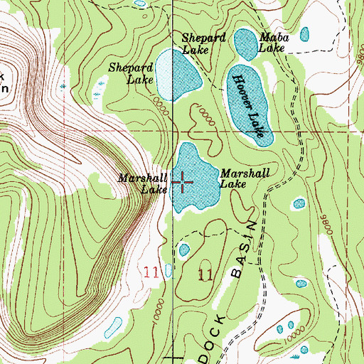Topographic Map of Marshall Lake, UT