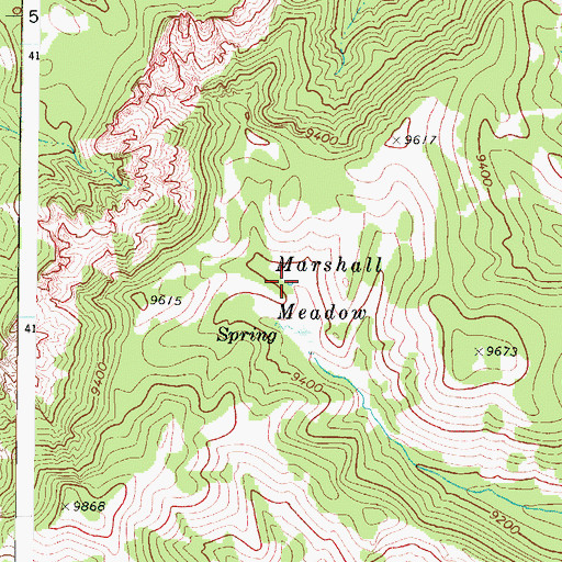Topographic Map of Marshall Meadow, UT