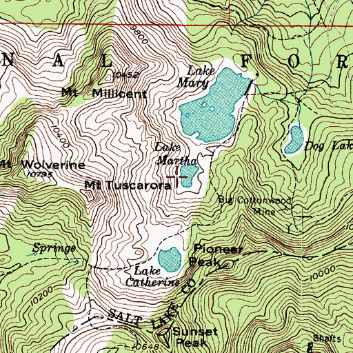Topographic Map of Lake Martha, UT
