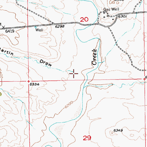 Topographic Map of Martin Draw, UT