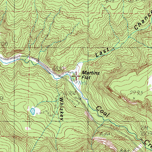 Topographic Map of Martins Flat, UT