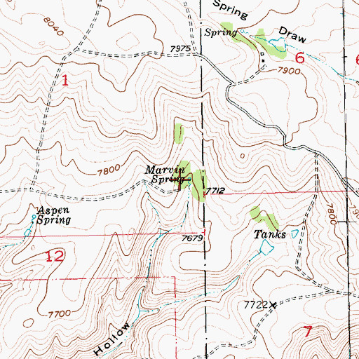 Topographic Map of Marvin Spring, UT