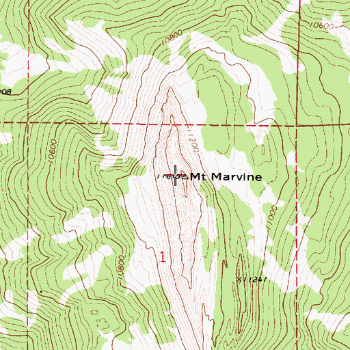 Topographic Map of Mount Marvine, UT
