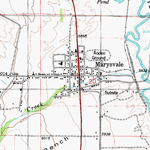 Topographic Map of Marysvale, UT