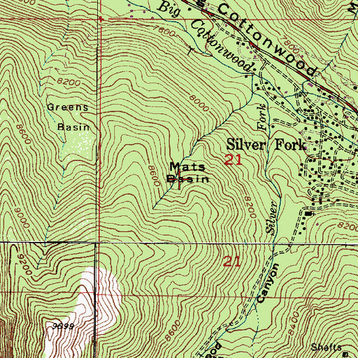 Topographic Map of Mats Basin, UT