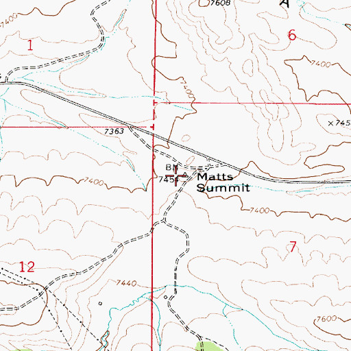 Topographic Map of Matts Summit, UT