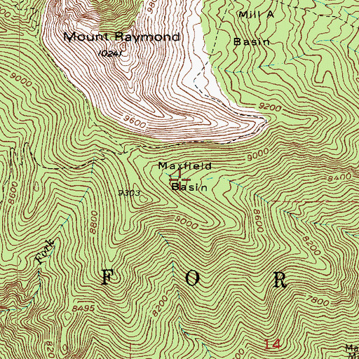 Topographic Map of Maxfield Basin, UT