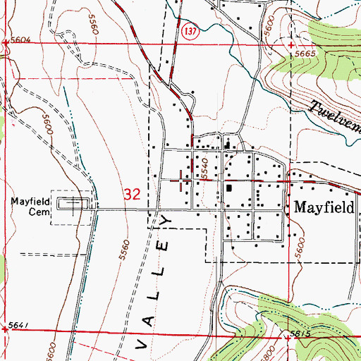 Topographic Map of Mayfield, UT