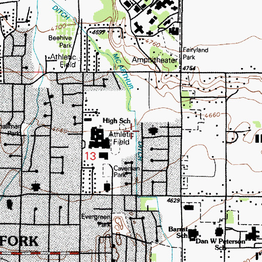 Topographic Map of McArthur Ditch, UT
