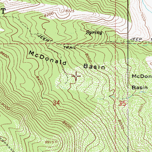 Topographic Map of McDonald Basin, UT