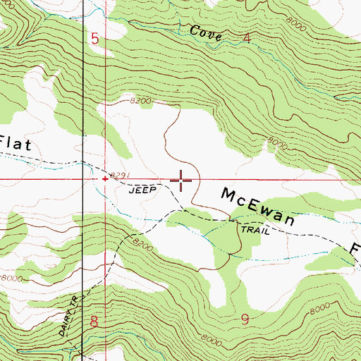 Topographic Map of McEwan Flat, UT