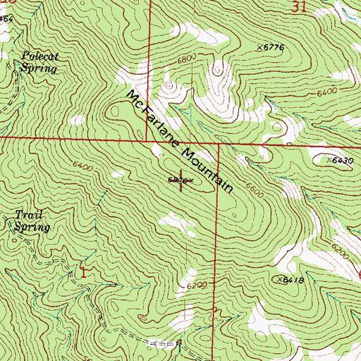Topographic Map of McFarlane Mountain, UT