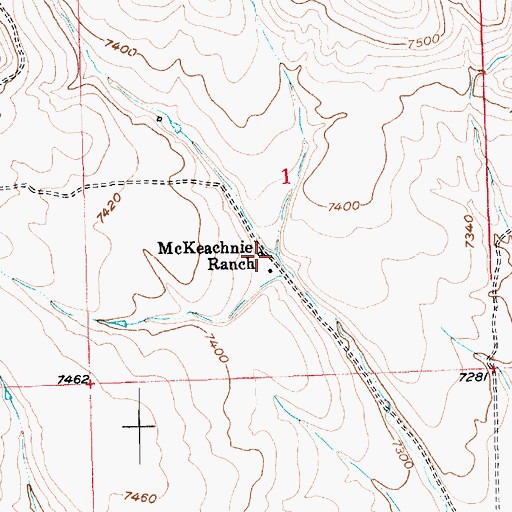 Topographic Map of McKeachnie Ranch, UT