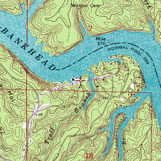 Topographic Map of Kirtley Marine Camp, AL