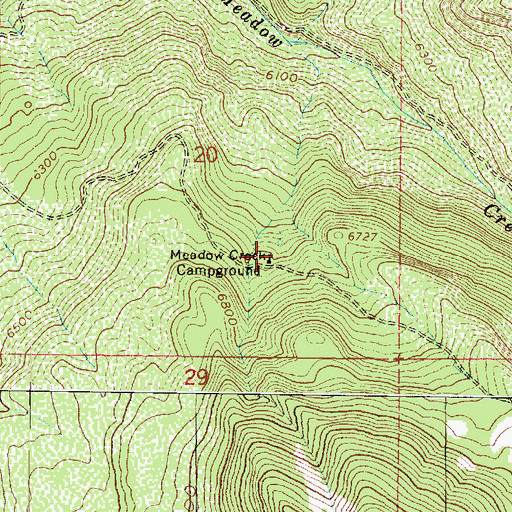 Topographic Map of Meadow Creek Campground, UT