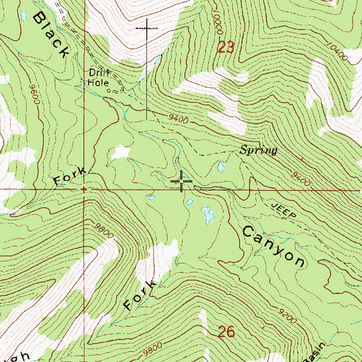 Topographic Map of Meadow Fork, UT