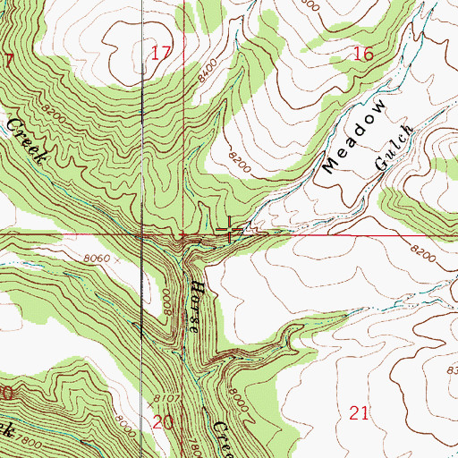 Topographic Map of Meadow Gulch, UT