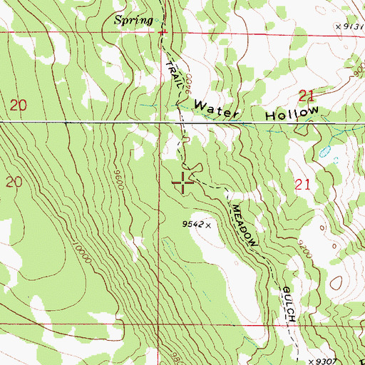 Topographic Map of Meadow Gulch Salt Gulch Trail, UT