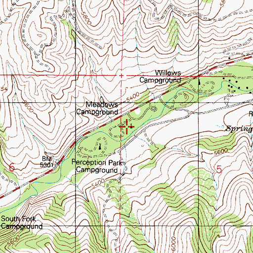 Topographic Map of Meadows Picnic Ground, UT