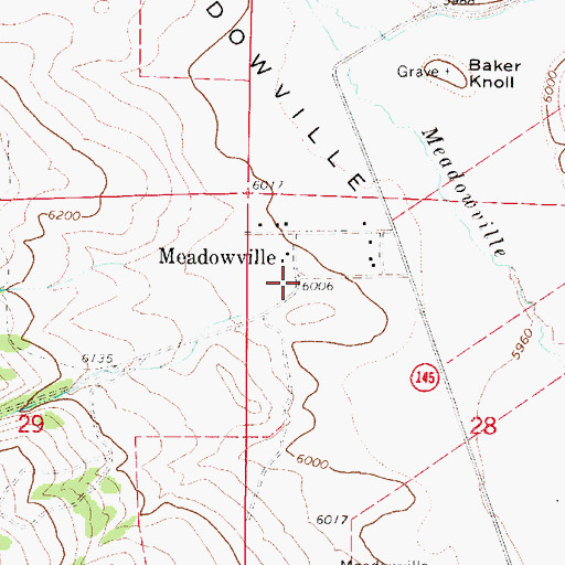 Topographic Map of Meadowville, UT