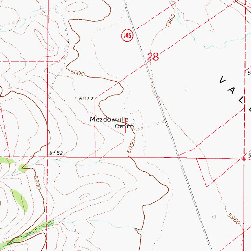 Topographic Map of Meadowville Cemetery, UT