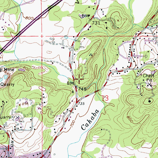 Topographic Map of Lacy Buke Furnace (historical), AL