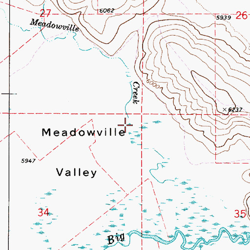 Topographic Map of Meadowville Creek, UT