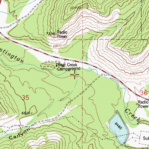 Topographic Map of Meetinghouse Canyon, UT