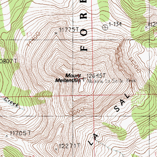 Topographic Map of Mount Mellenthin, UT