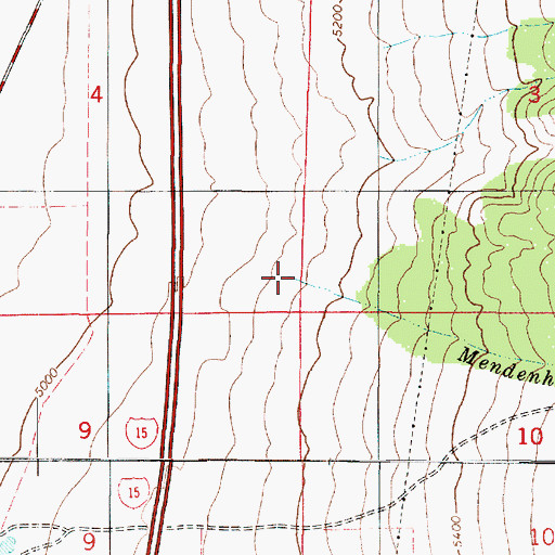 Topographic Map of Mendenhall Creek, UT