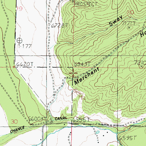 Topographic Map of Merchant Hollow, UT