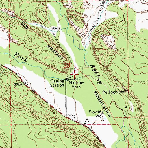 Topographic Map of Merkley Park, UT
