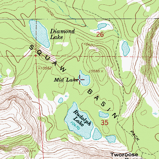 Topographic Map of Mid Lake, UT