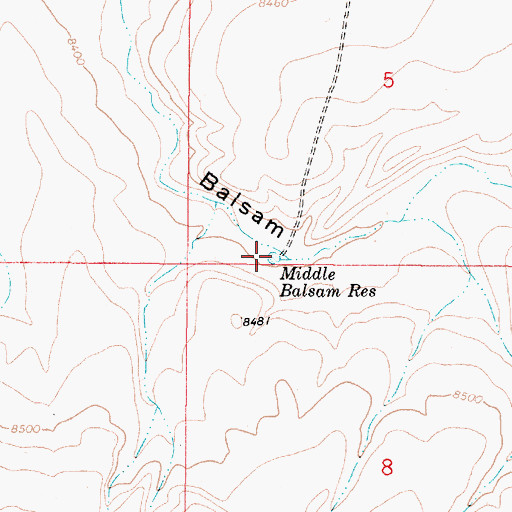 Topographic Map of Middle Balsam Reservoir, UT
