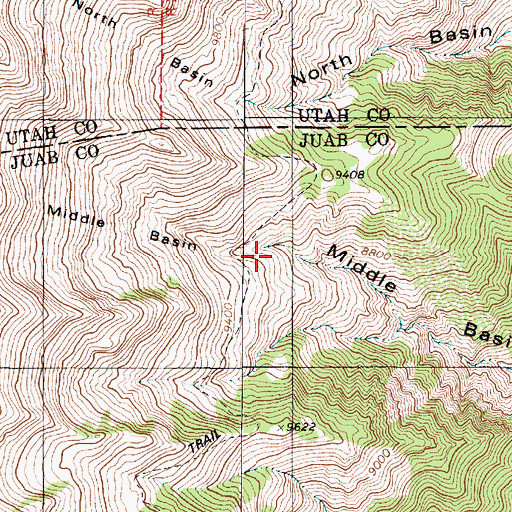 Topographic Map of Middle Basin, UT