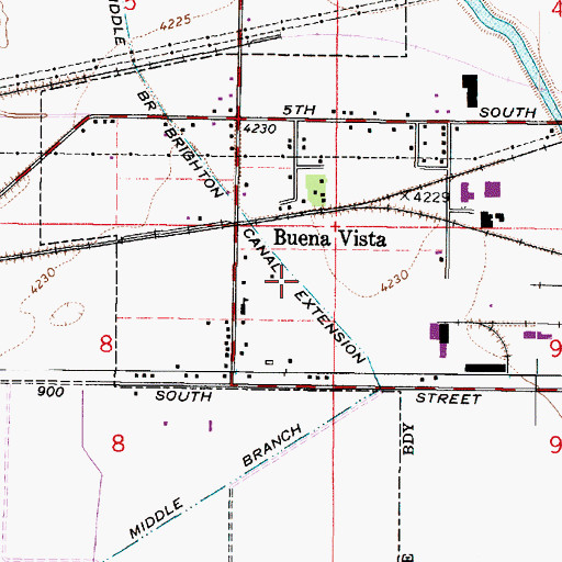 Topographic Map of Middle Branch Brighton Canal Extension, UT