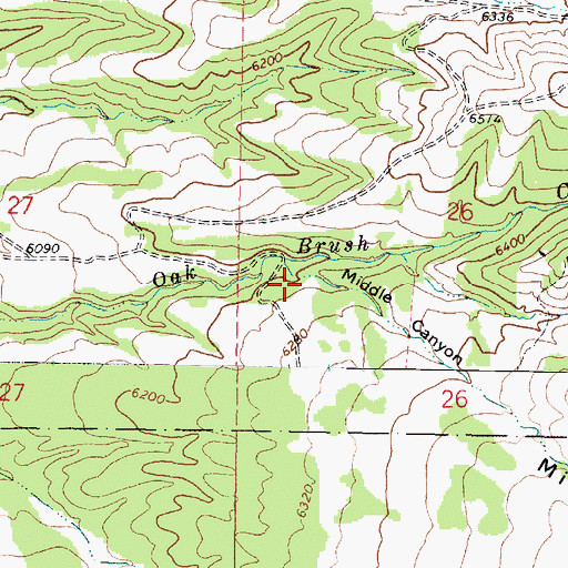 Topographic Map of Middle Canyon, UT