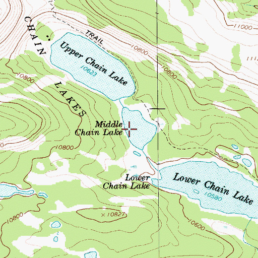 Topographic Map of Middle Chain Lake, UT