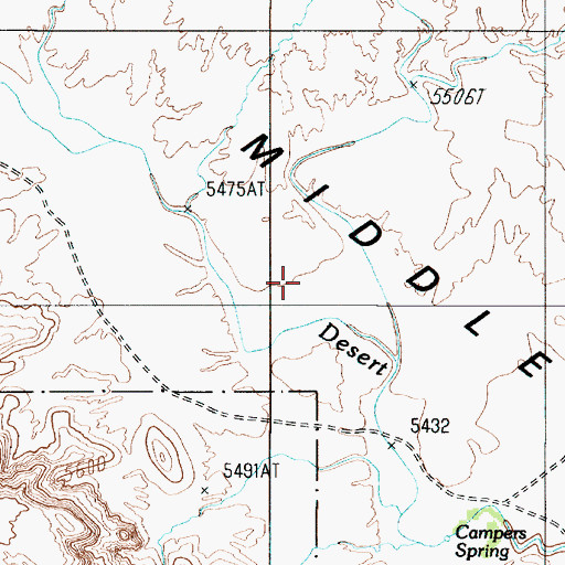 Topographic Map of Middle Desert, UT