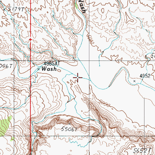 Topographic Map of Middle Desert Wash, UT
